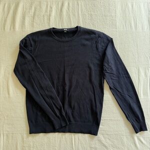 uniqlo navy screw neck sweater